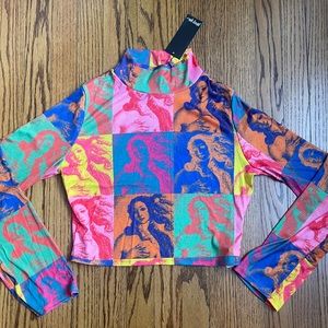 Nasty Gal Printed Cop Top